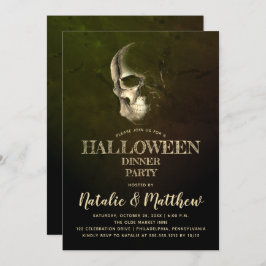 Eerie Night Skull Halloween Abendessen Party Einla Einladung