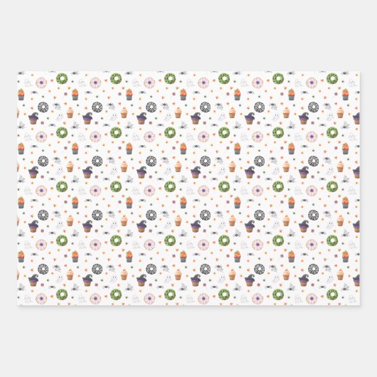 Eerie Night Spooky Halloween Muster Geschenkpapier Set (Vorderseite 3)