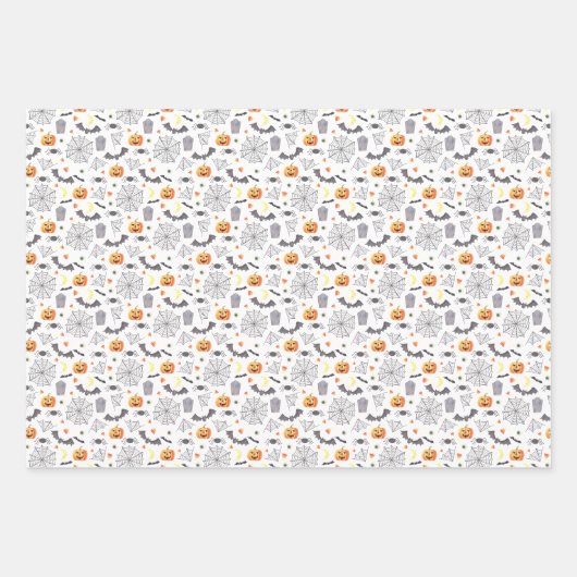 Eerie Night Spooky Halloween Muster Geschenkpapier Set (Vorderseite 2)