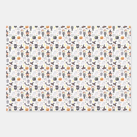 Eerie Night Spooky Halloween Muster Geschenkpapier Set (Vorderseite)
