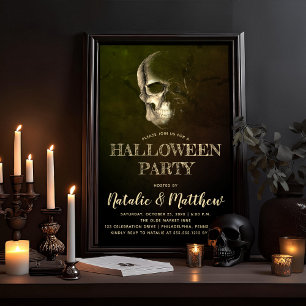 Eerie Night Spooky Skull Halloween-Party Einladung