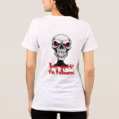 Eerie Red-Mit Augen Skull Illustration - Dunkle Go Tri-Blend Shirt (Rückseite)