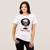 Eerie Red-Mit Augen Skull Illustration - Dunkle Go Tri-Blend Shirt (Vorderseite voll)