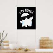Eerie-resistent Funny Ghost Pun Dark BG Poster (Küche)