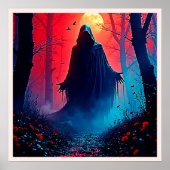 Eerie Shadow in Crimson Woods Design Poster (Vorne)