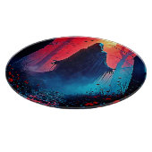 Eerie Shadow in Crimson Woods Design Schneidebrett (Ecke)