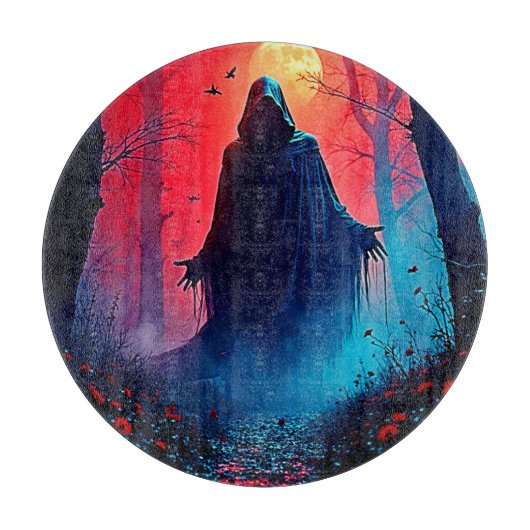 Eerie Shadow in Crimson Woods Design Schneidebrett (Vorderseite)