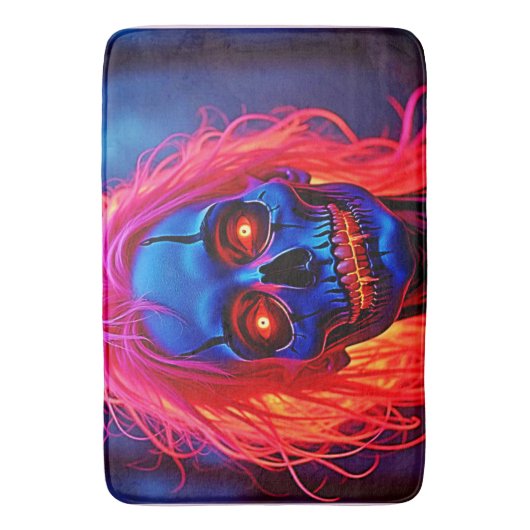 Eerie Skeleton mit rosa Haarentwerfen Badematte (Vorderseite Vertikal)