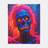 Eerie Skeleton mit rosa Haarentwerfen Fleecedecke (Vorderseite)