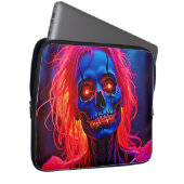 Eerie Skeleton mit rosa Haarentwerfen Laptopschutzhülle (Vorne Rechts)