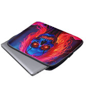Eerie Skeleton mit rosa Haarentwerfen Laptopschutzhülle (Vorne Knopf)