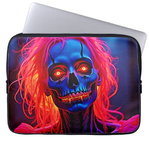 Eerie Skeleton mit rosa Haarentwerfen Laptopschutzhülle