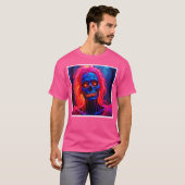 Eerie Skeleton mit rosa Haarentwerfen T-Shirt (Vorne ganz)