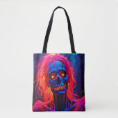 Eerie Skeleton mit rosa Haarentwerfen Tasche (Vorderseite)