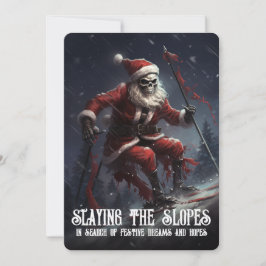 Eerie Skeleton Santa Ski Goth Macabre Weihnachten