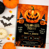 Eerie spooky Hexe Jack-O-Lantern Halloween Einladung