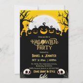 Eerie spooky Schädelmond Jack-O-Lantern Halloween Einladung (Vorderseite)