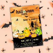 Eerie spooky Schädelmond Jack-O-Lantern Halloween Einladung