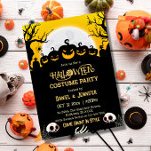 Eerie spooky Schädelmond Jack-O-Lantern Halloween Einladung
