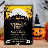 Eerie spooky Schädelmond Jack-O-Lantern Halloween Einladung