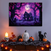Eerie Spuk Halloween Manor Canvas Print Leinwanddruck