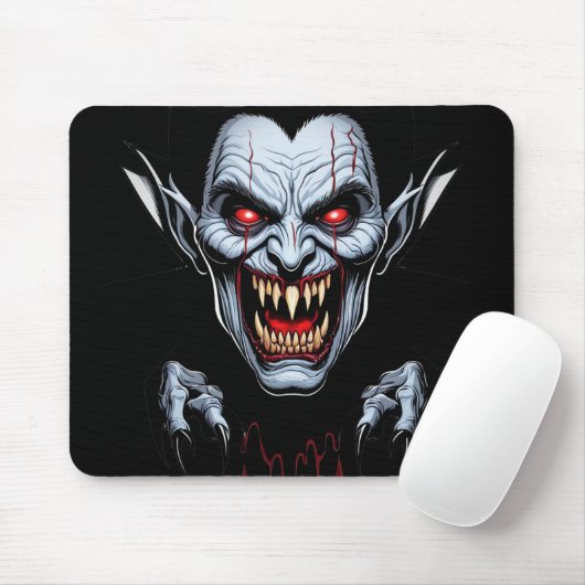Eerie Vampire Face Mousepad (Mit Mouse)