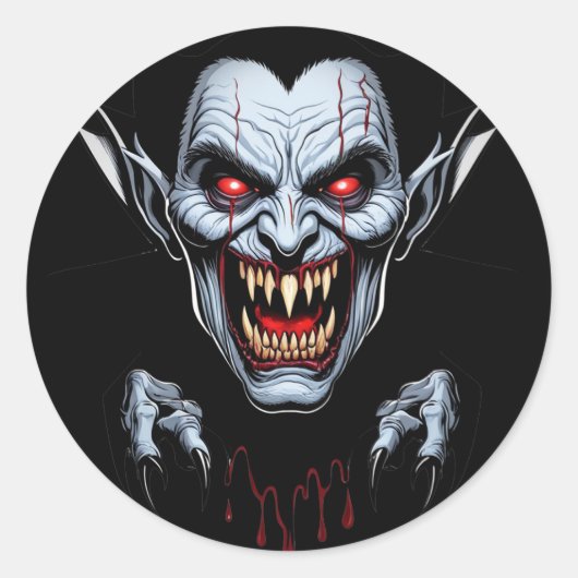 Eerie Vampire Face Sticker (Vorderseite)