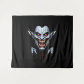 Eerie Vampire Face Tapestry Wandteppich (Vorderseite (Horizontal))