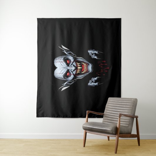 Eerie Vampire Face Tapestry Wandteppich (Beispiel)