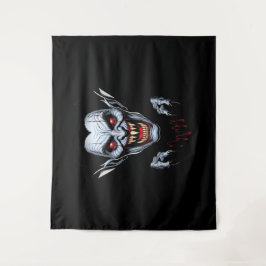 Eerie Vampire Face Tapestry Wandteppich