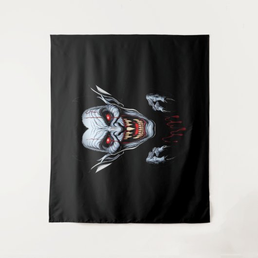 Eerie Vampire Face Tapestry Wandteppich (Vorderseite)