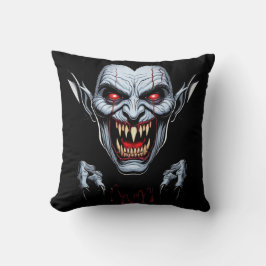 Eerie Vampire Face Throw Kissen