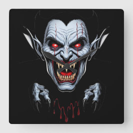Eerie Vampire Face Wall Clock Quadratische Wanduhr