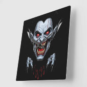 Eerie Vampire Face Wall Clock Quadratische Wanduhr (Winkel)