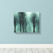 Eerie Verzauberung: Mondlicht im Nebelwald Leinwanddruck (Insitu (Holzboden))