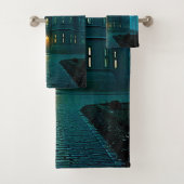 Eerie Viktorianisch Mansion Moonlight Badhandtuch Set (Insitu)