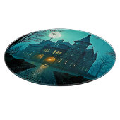Eerie Viktorianisch Mansion Moonlight Schneidebrett (Ecke)