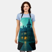 Eerie Viktorianisch Mansion Moonlight Schürze (Getragen)