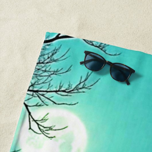 Eerie Viktorianisch Mansion Moonlight Strandtuch (Beispiel)