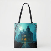 Eerie Viktorianisch Mansion Moonlight Tasche (Vorderseite)