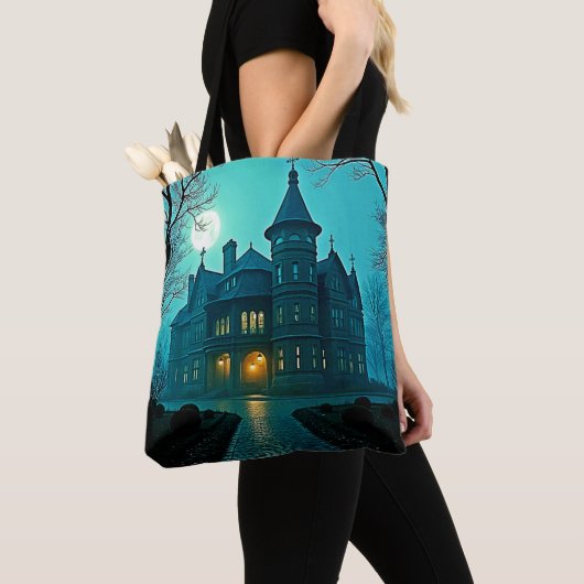 Eerie Viktorianisch Mansion Moonlight Tasche (Von Nahem)