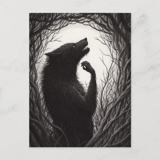Eerie Werewolf Postkarte (Vorderseite)