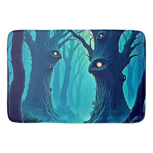 Eerie Woodland Eyes Badematte (Vorderseite)