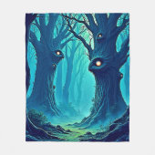 Eerie Woodland Eyes Fleecedecke (Vorderseite)