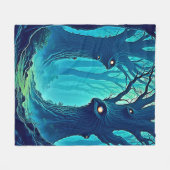 Eerie Woodland Eyes Fleecedecke (Vorderseite (Horizontal))
