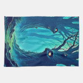 Eerie Woodland Eyes Geschirrtuch (Horizontal)