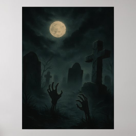 Eerie Zombie Graveyard Poster (Vorne)
