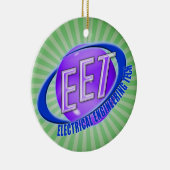 EET KUGELswoosh-LOGO-ELEKTROTECHNIK-TECHNOLOGIE Keramik Ornament (Rechts)