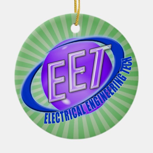 EET KUGELswoosh-LOGO-ELEKTROTECHNIK-TECHNOLOGIE Keramik Ornament (Vorne)