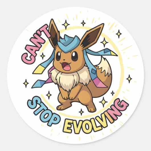 Eevee-Evolutions-Aufkleber | Pokemon-Evolutions-Pa Runder Aufkleber (Vorderseite)